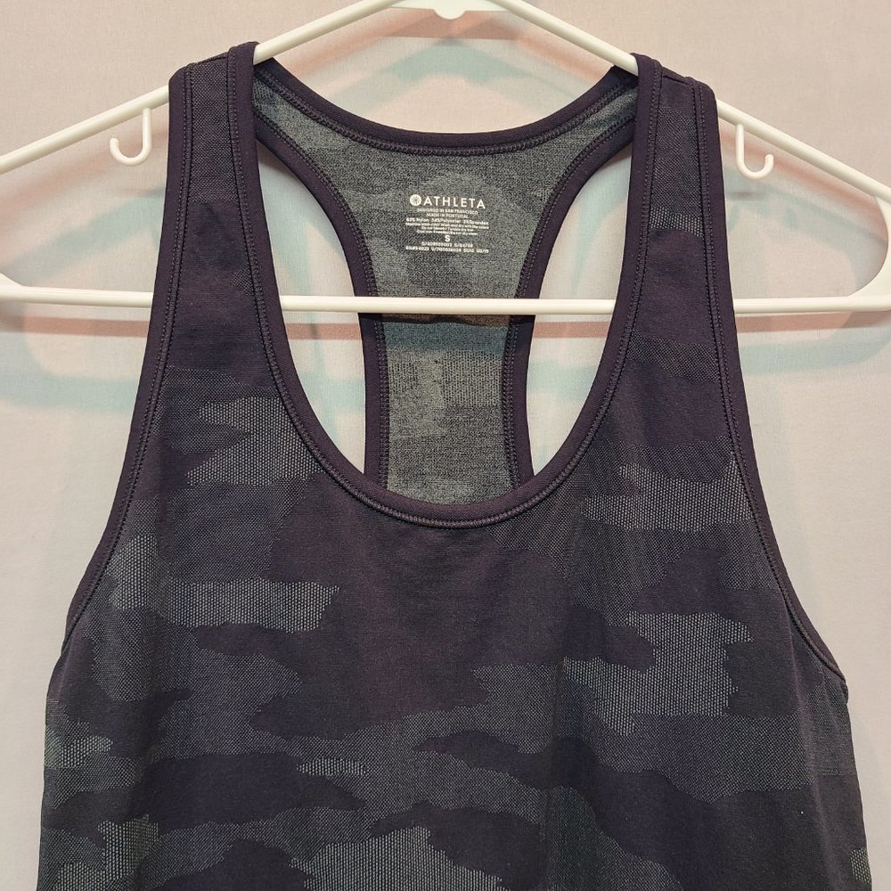 Athleta Speedlight Tank Top Black Camo Racerback Seamless Womens Small - Picture 3 of 7